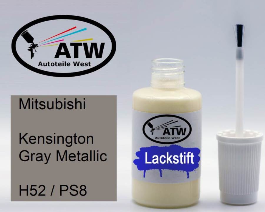 Mitsubishi, Kensington Gray Metallic, H52 / PS8: 20ml Lackstift, von ATW Autoteile West.